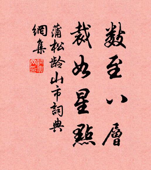 蒲松龄数至八层,裁如星点书法作品欣赏