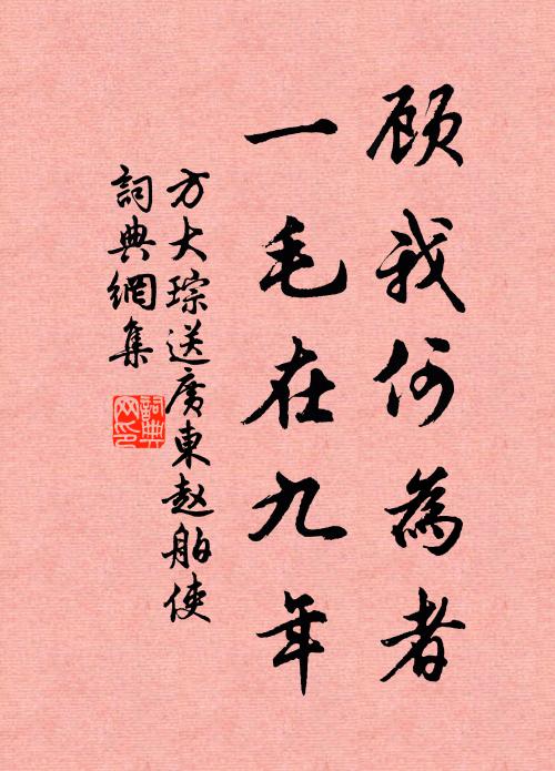 方大琮顾我何为者，一毛在九年书法作品欣赏