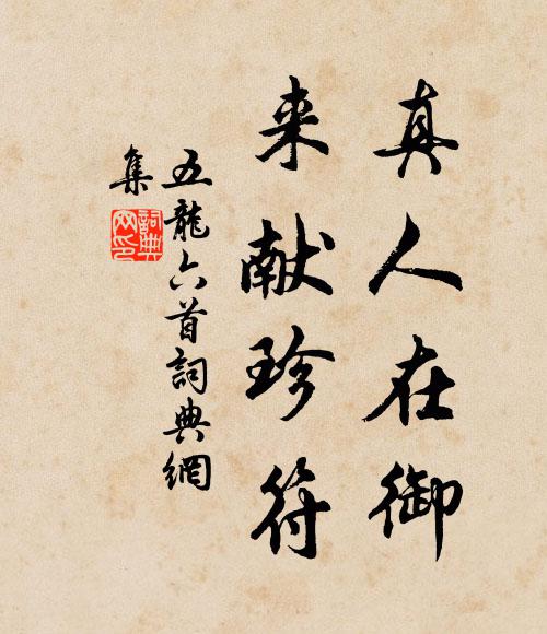 佚名真人在御，来献珍符书法作品欣赏