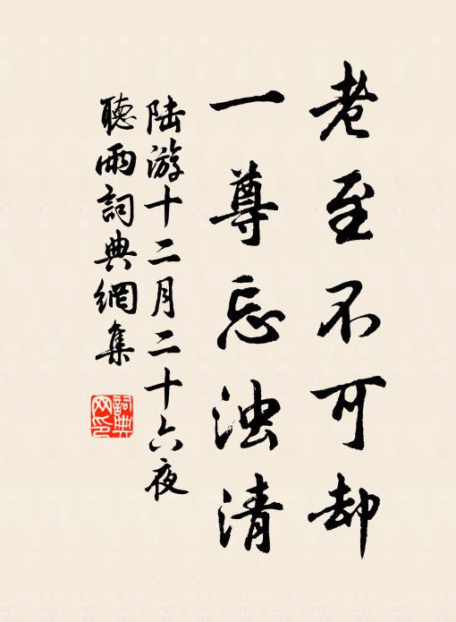 陆游老至不可却，一尊忘浊清书法作品欣赏