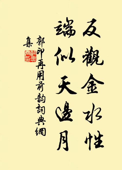 郭印反观金水性，端似天边月书法作品欣赏