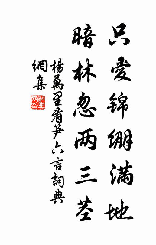 杨万里只爱锦绷满地，暗林忽两三茎书法作品欣赏