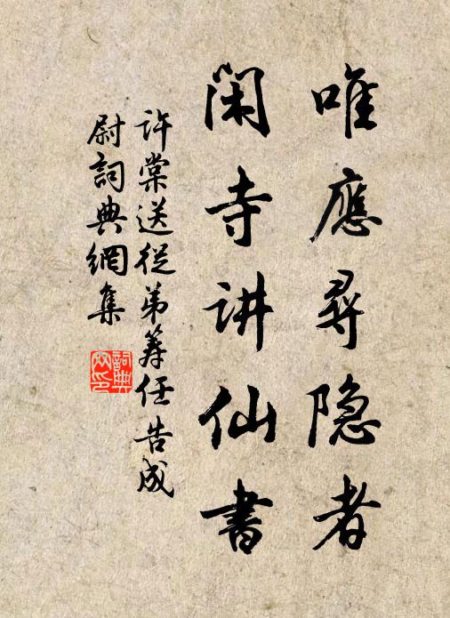 许棠唯应寻隐者，闲寺讲仙书书法作品欣赏