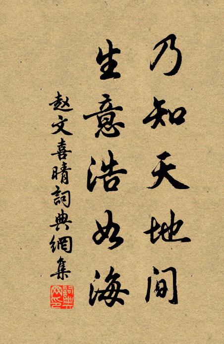 赵文乃知天地间，生意浩如海书法作品欣赏