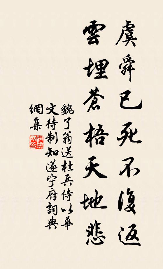 魏了翁虞舜已死不复返，云埋苍梧天地悲书法作品欣赏
