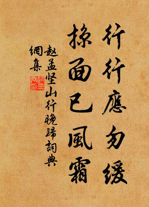 赵孟坚行行应勿缓，掠面已风霜书法作品欣赏