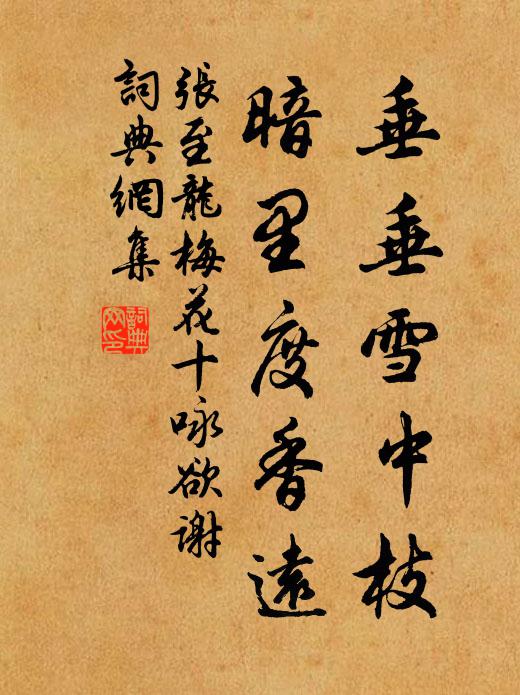 张至龙垂垂雪中枝，暗里度香远书法作品欣赏