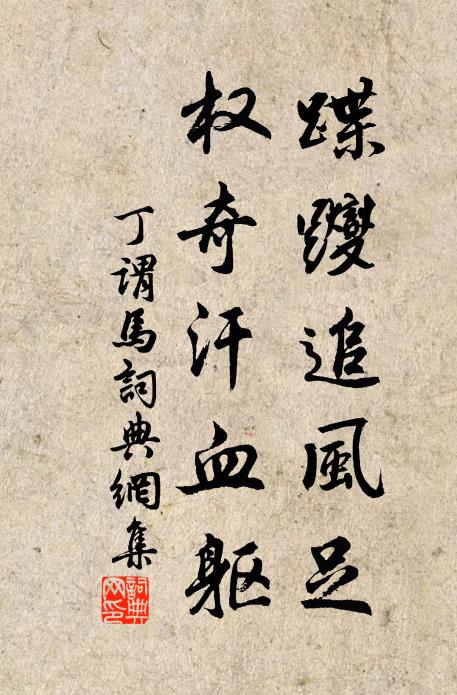 丁谓蹀躞追风足，权奇汗血躯书法作品欣赏