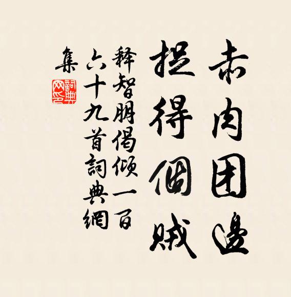 释智朋赤肉团边，捉得个贼书法作品欣赏