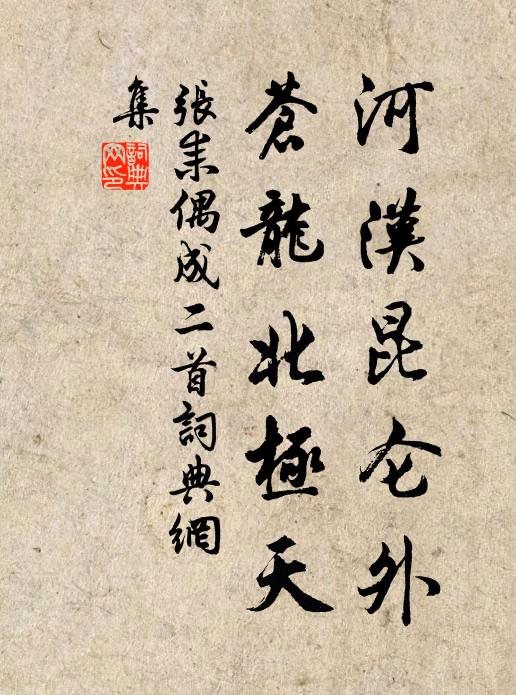 张耒河汉昆仑外，苍龙北极天书法作品欣赏