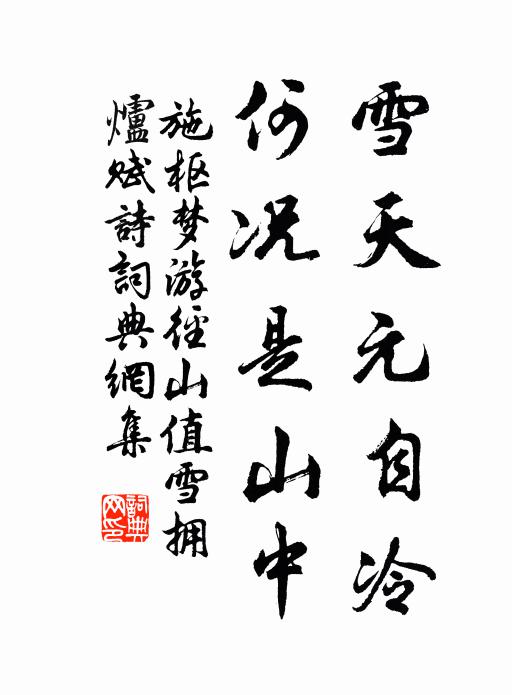 施枢雪天元自冷，何况是山中书法作品欣赏