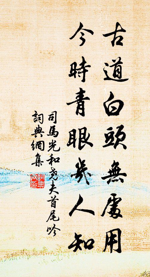 司马光古道白头无处用，今时青眼几人知书法作品欣赏