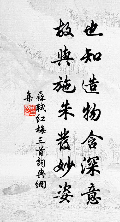苏轼也知造物含深意，故与施朱发妙姿书法作品欣赏