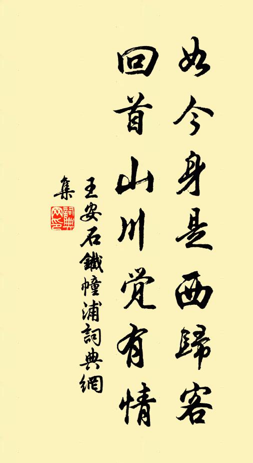 王安石如今身是西归客，回首山川觉有情书法作品欣赏