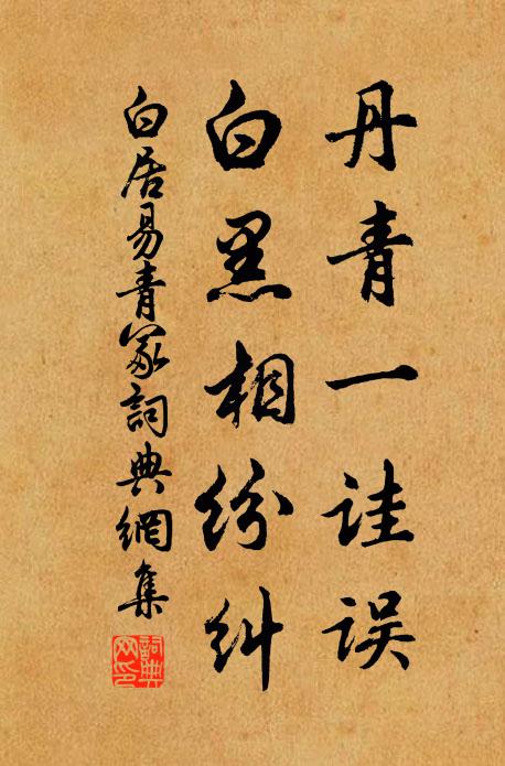 白居易丹青一诖误，白黑相纷纠书法作品欣赏