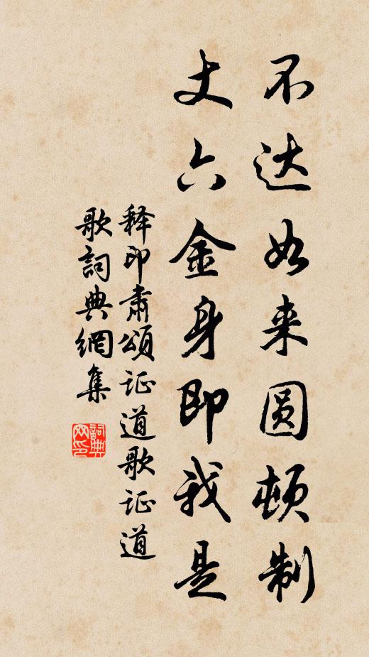 释印肃不达如来圆顿制，丈六金身即我是书法作品欣赏