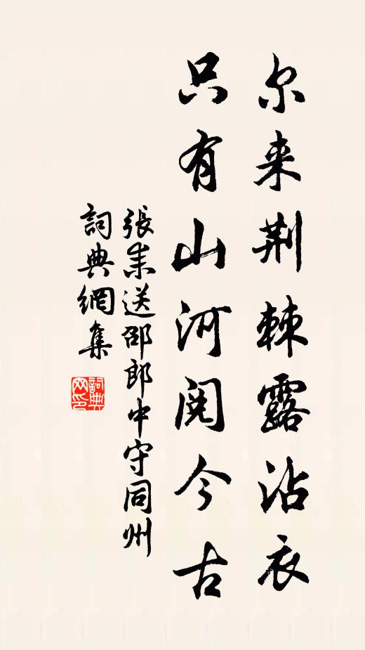 张耒尔来荆棘露沾衣，只有山河阅今古书法作品欣赏
