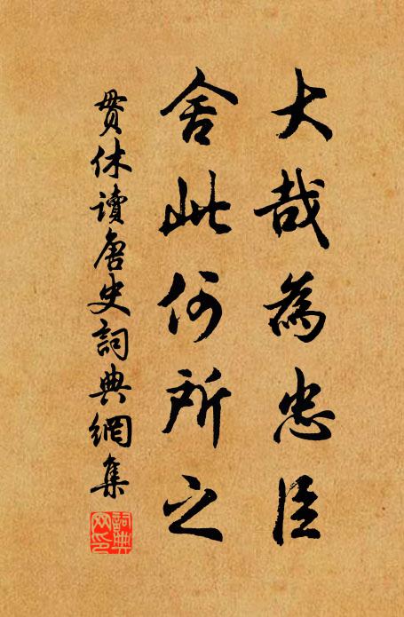 贯休大哉为忠臣，舍此何所之书法作品欣赏