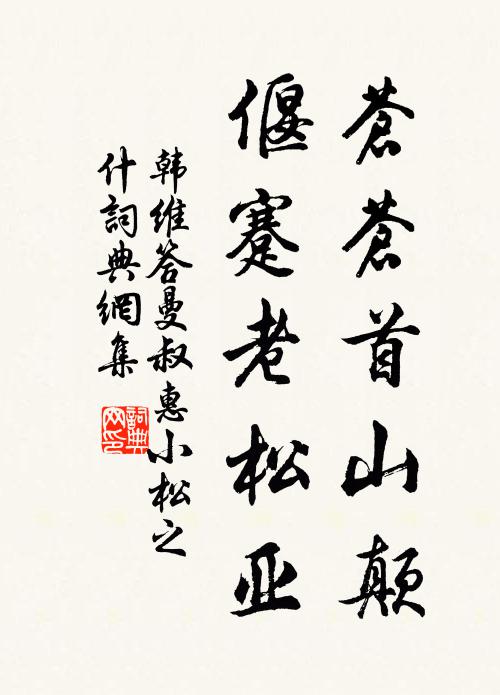 韩维苍苍首山颠，偃蹇老松亚书法作品欣赏