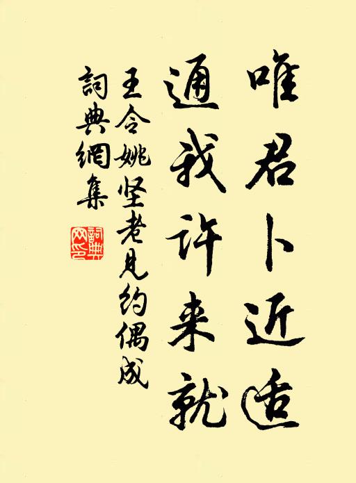 王令唯君卜近适，通我许来就书法作品欣赏