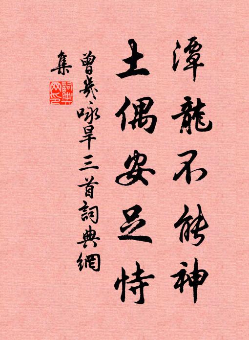 曾几潭龙不能神，土偶安足恃书法作品欣赏