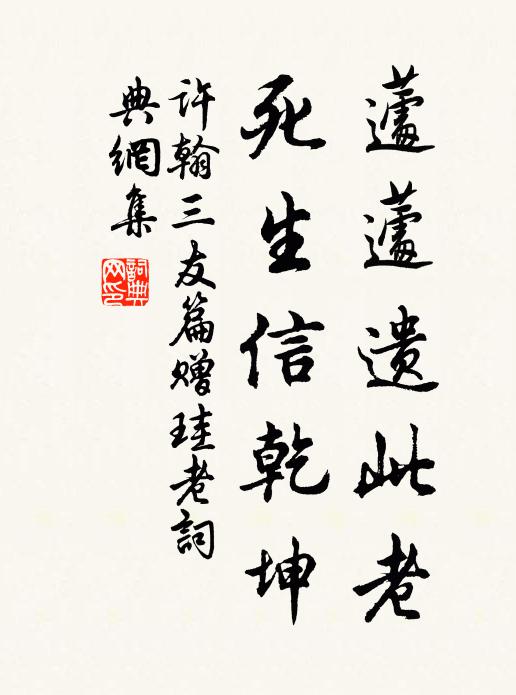 许翰蘧蘧遗此老，死生信乾坤书法作品欣赏