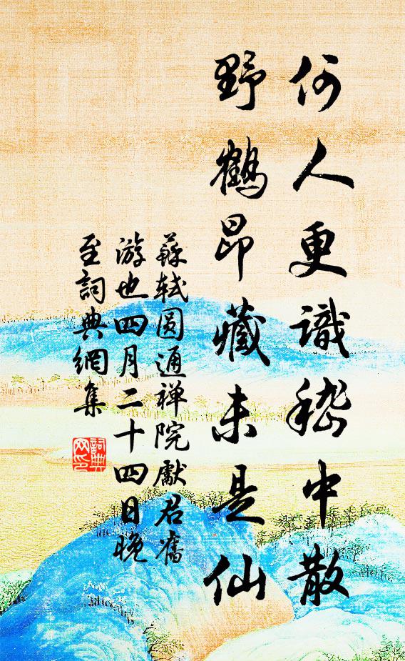 苏轼何人更识嵇中散，野鹤昂藏未是仙书法作品欣赏