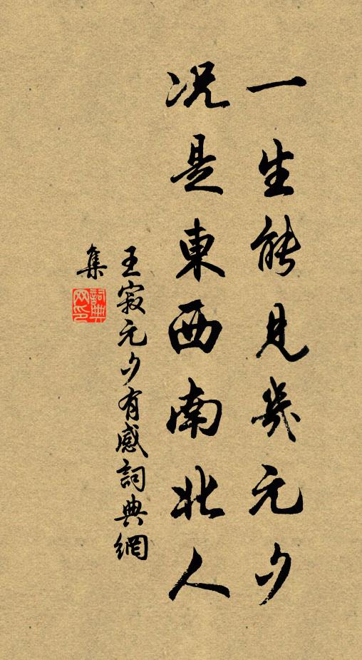 王寂一生能见几元夕，况是东西南北人书法作品欣赏