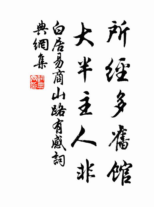 白居易所经多旧馆，大半主人非书法作品欣赏