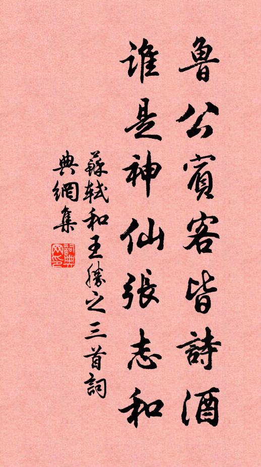 苏轼鲁公宾客皆诗酒，谁是神仙张志和书法作品欣赏