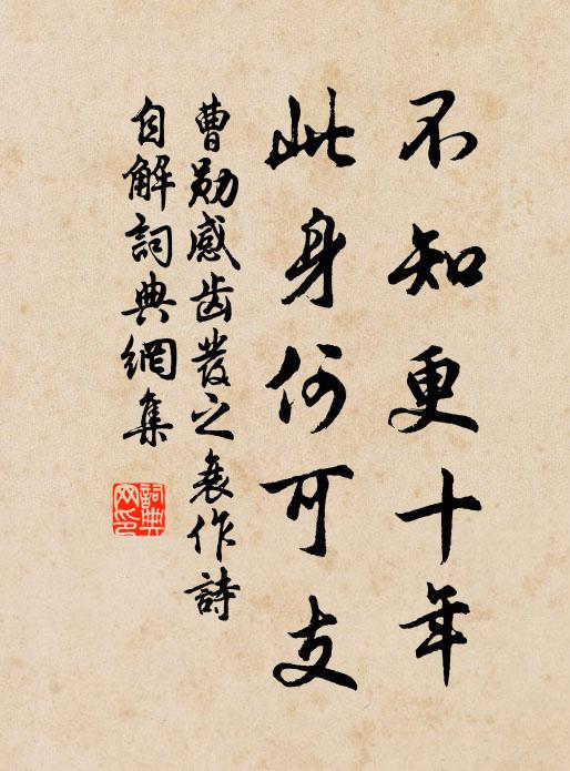曹勋不知更十年，此身何可支书法作品欣赏