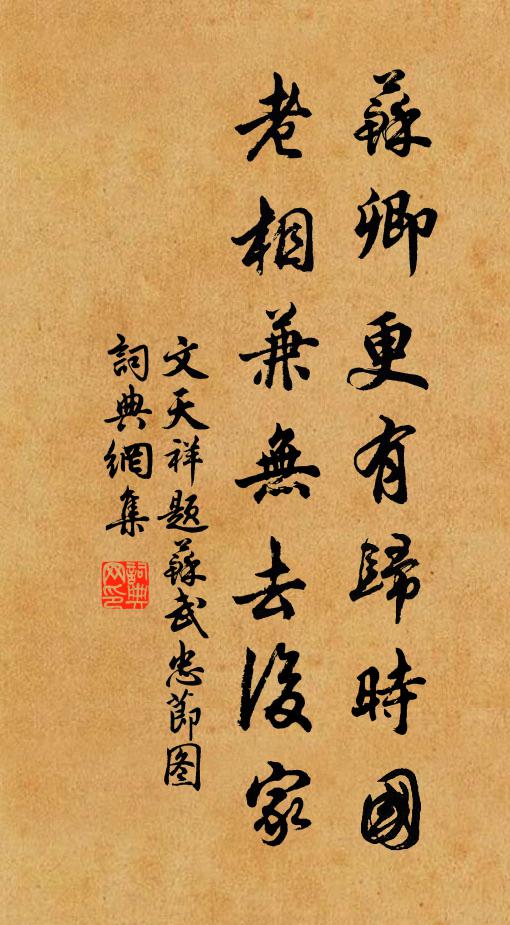 文天祥苏卿更有归时国，老相兼无去后家书法作品欣赏