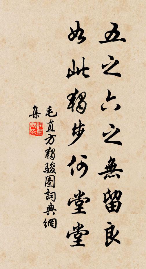 毛直方五之六之无留良，如此独步何堂堂书法作品欣赏