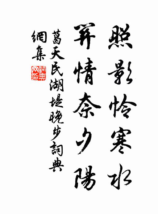 葛天民照影怜寒水，关情奈夕阳书法作品欣赏
