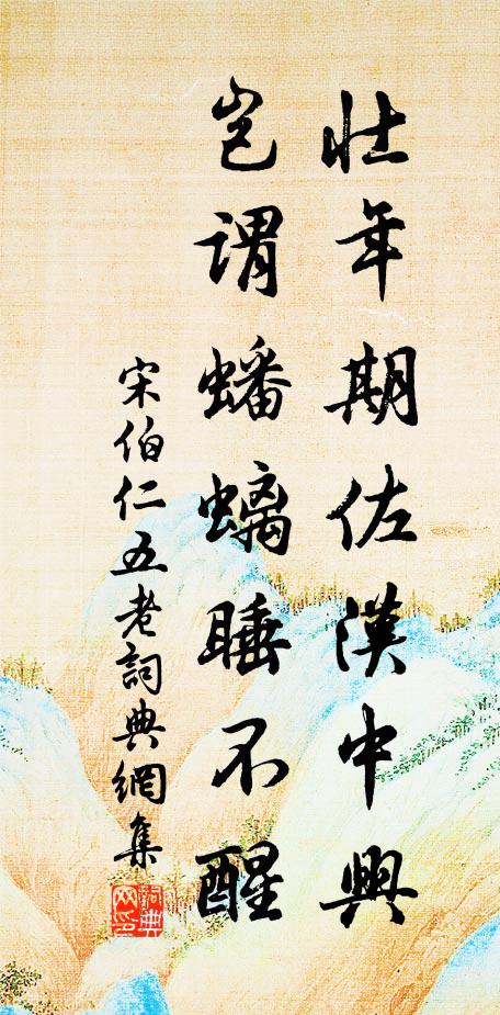 宋伯仁壮年期佐汉中兴，岂谓蟠螭睡不醒书法作品欣赏