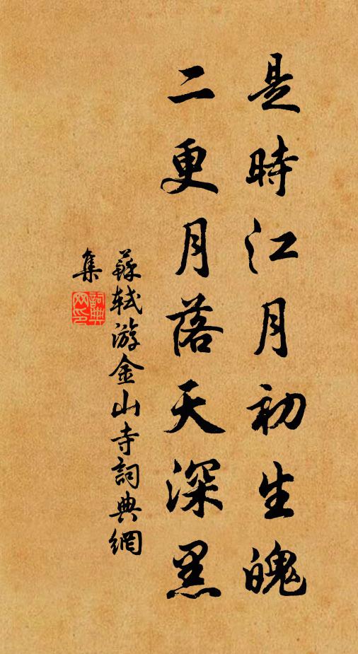 苏轼是时江月初生魄，二更月落天深黑书法作品欣赏