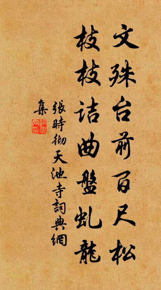 张时彻文殊台前百尺松，枝枝诘曲盘虬龙书法作品欣赏