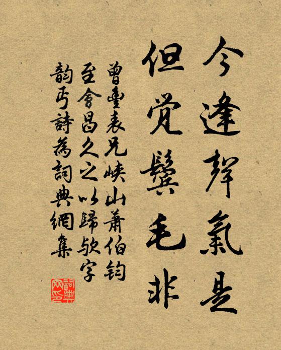 曾丰今逢声气是，但觉鬓毛非书法作品欣赏