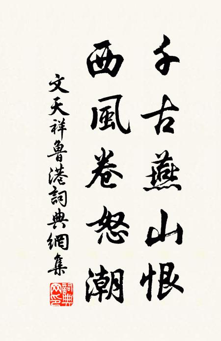 文天祥千古燕山恨，西风卷怒潮书法作品欣赏