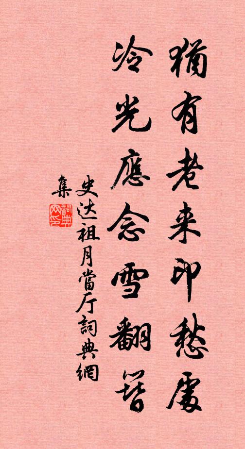 史达祖犹有老来印愁处，冷光应念雪翻簪书法作品欣赏