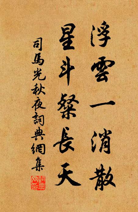 司马光浮云一消散，星斗粲长天书法作品欣赏