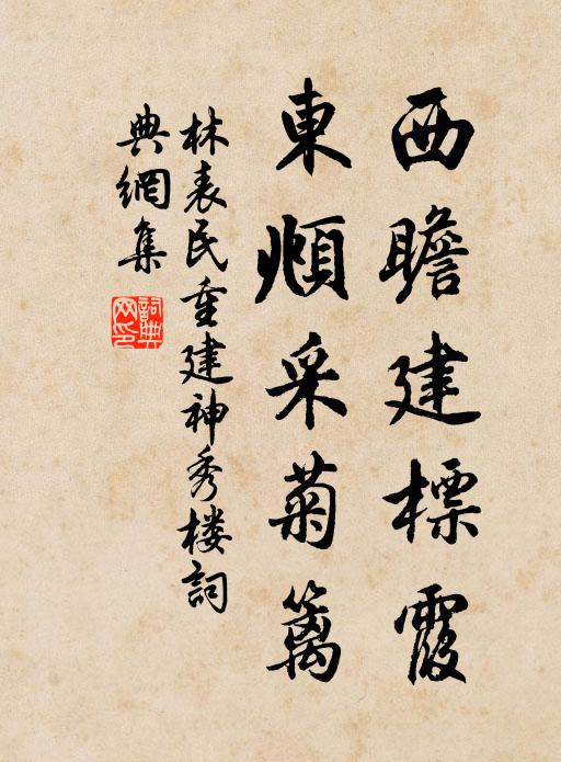 林表民西瞻建标霞，东頫采菊篱书法作品欣赏