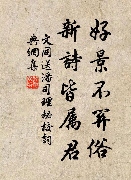 文同好景不关俗，新诗皆属君书法作品欣赏