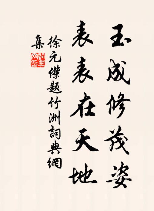 徐元杰玉成修茂姿，表表在天地书法作品欣赏