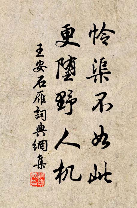 王安石怜渠不如此，更堕野人机书法作品欣赏