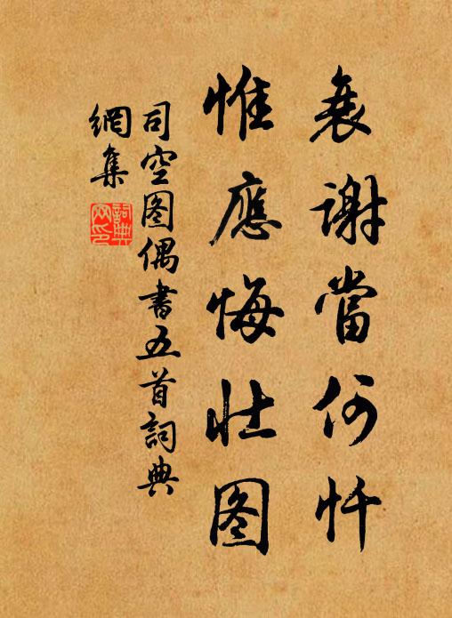 司空图衰谢当何忏，惟应悔壮图书法作品欣赏