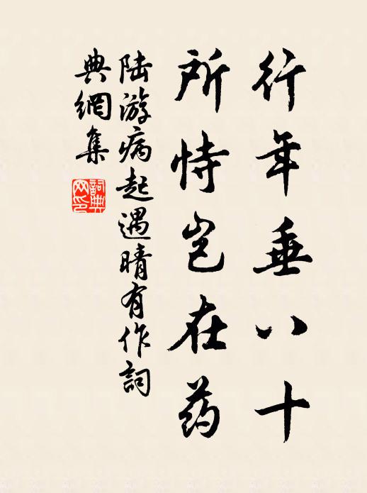 陆游行年垂八十，所恃岂在药书法作品欣赏