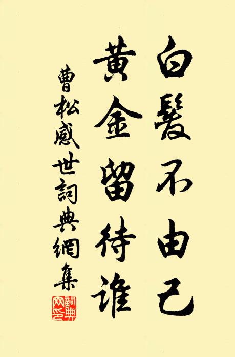 曹松白发不由己，黄金留待谁书法作品欣赏