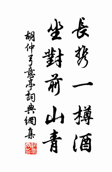 胡仲弓长携一樽酒，坐对前山青书法作品欣赏