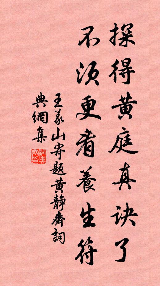 王义山探得黄庭真诀了，不须更看养生符书法作品欣赏